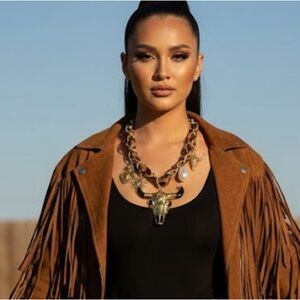 Gold Statement Necklace with Bull Pendant